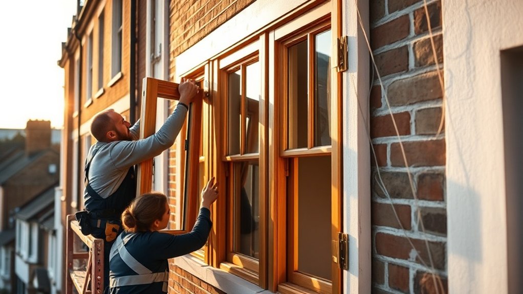Wooden Window Installation Newbury